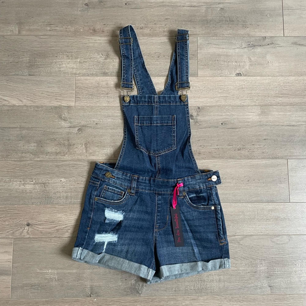 Cute Jean Overall Shorts NWT
